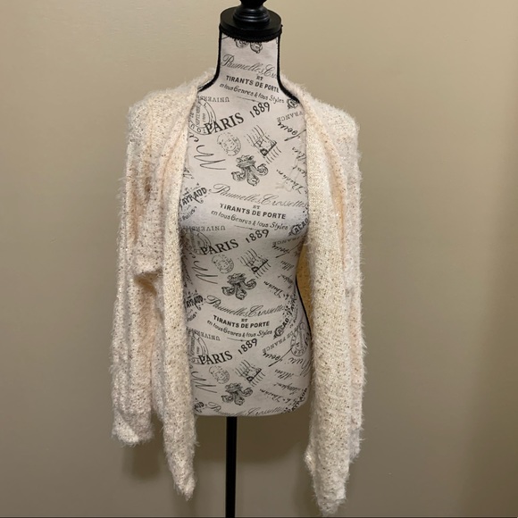 NWOT Say What? Fuzzy Sequin Cardigan Sweater Size XL - Picture 2 of 8